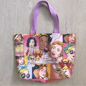 LIMITED EDITION Estee Lauder Pop Art Retro Comic Reversible Beach Tote Bag NWOT